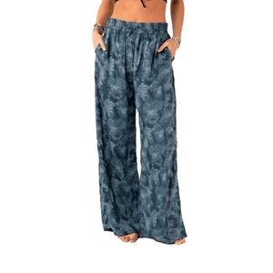 NWT Lotus and Luna Flowy Boho Wide Leg Drawstring Pants, Large - Pampa Point